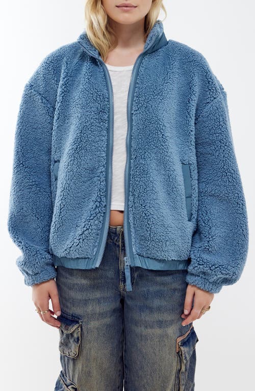 Shop Bdg Urban Outfitters Boxy Fleece Jacket In Blue