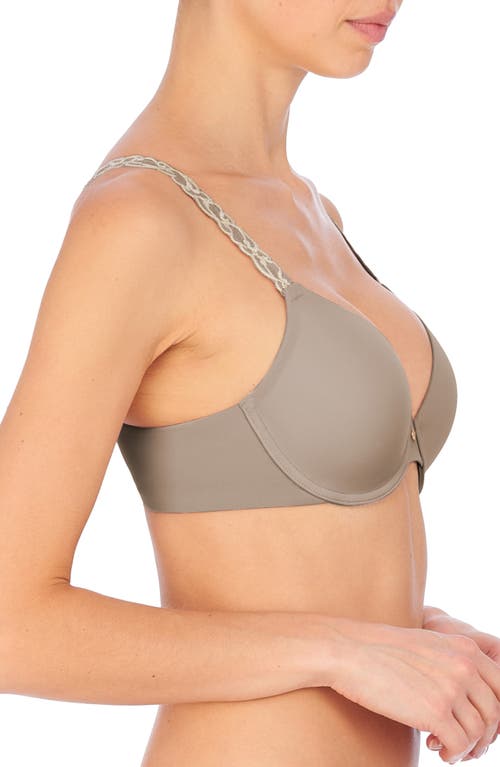 Shop Natori Pure Luxe Underwire T-shirt Bra In Smoky/ivory