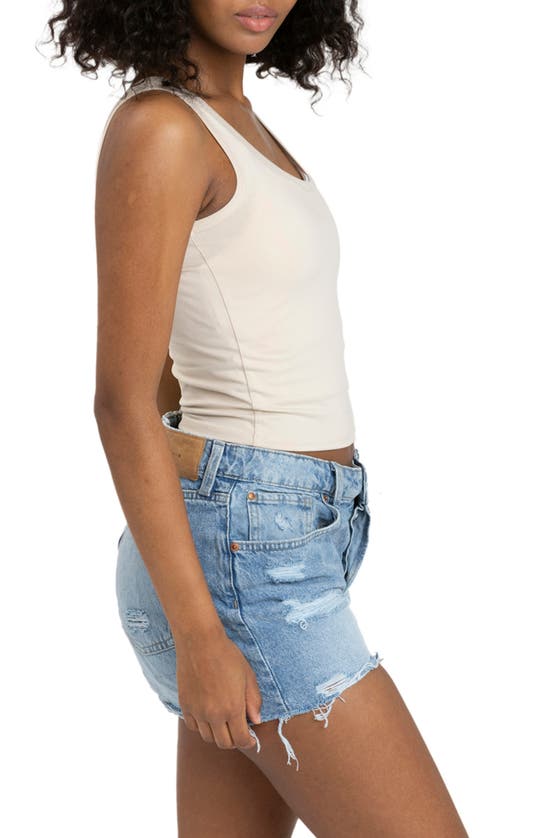 Shop Threads 4 Thought Mirabel Luxe Jersey Fitted Crop Tank In Sand