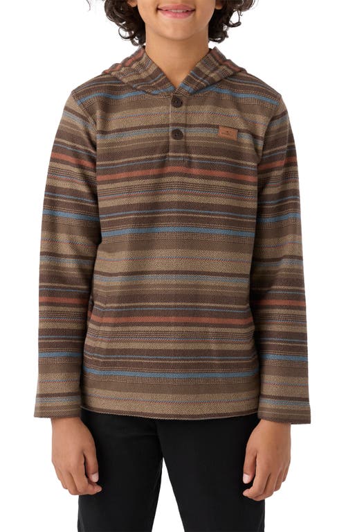 Shop O'neill Kids' Bavaro Stripe Pullover Hoodie In Chocolate Chip