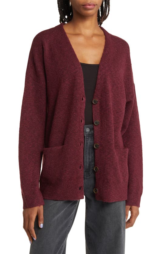 Treasure & Bond Clean Oversize Cardigan In Burgundy London