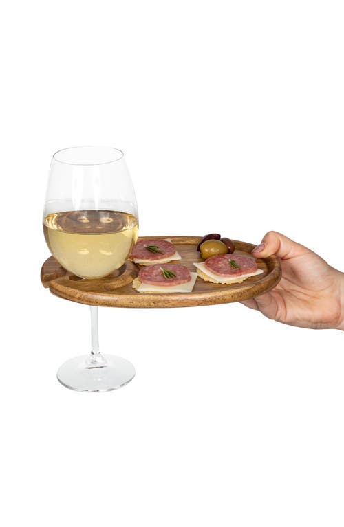 Picnic Time 4-piece Wood Wine Appetizer Plate Set In Brown
