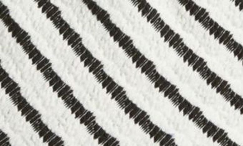 Loveappella Stripe Wrap Knit Top In Black/ Nat