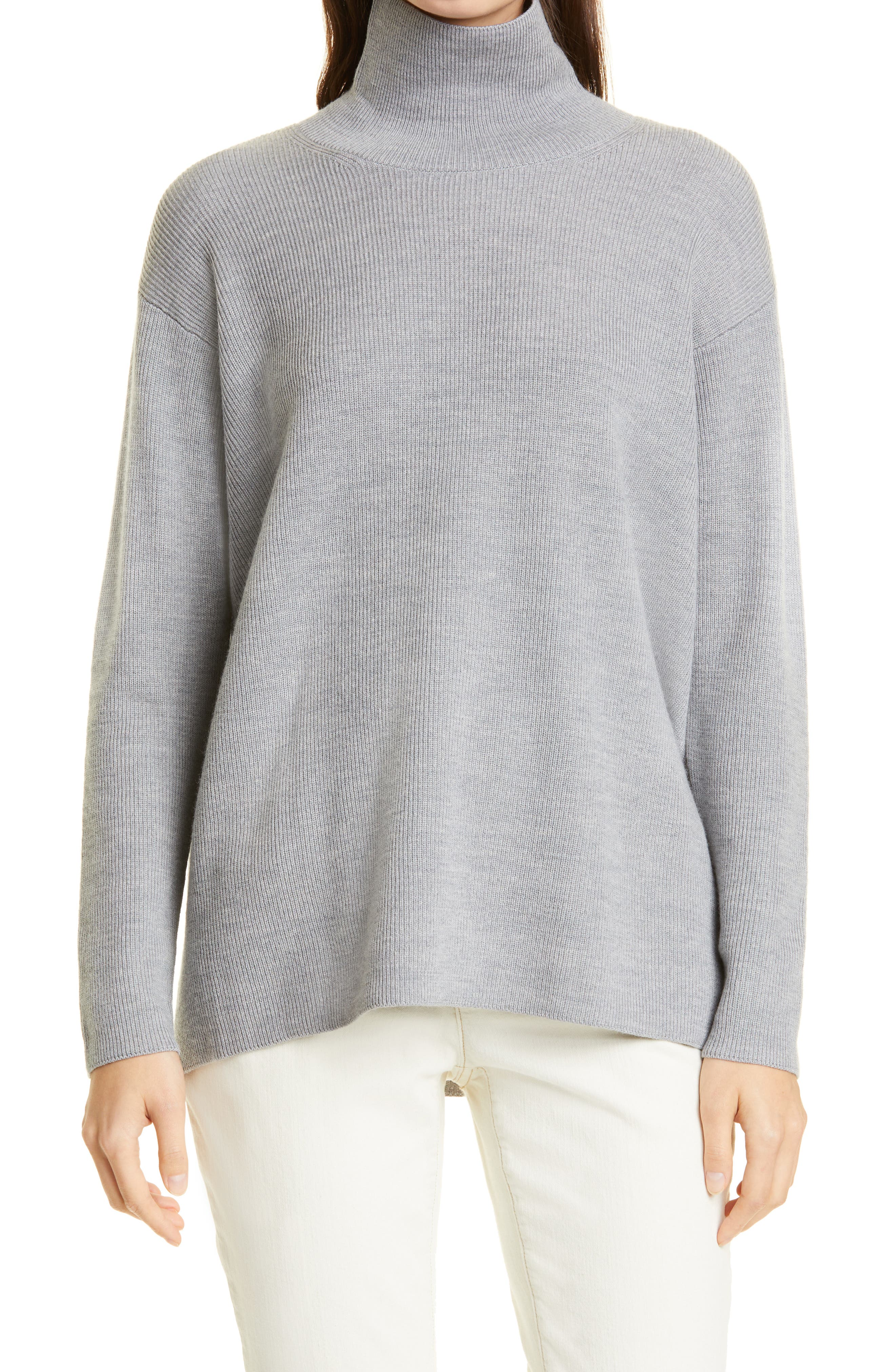 light grey turtleneck sweater