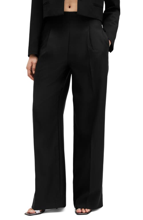 Shop Allsaints Shores Relaxed Fit Wide Leg Pants In Black