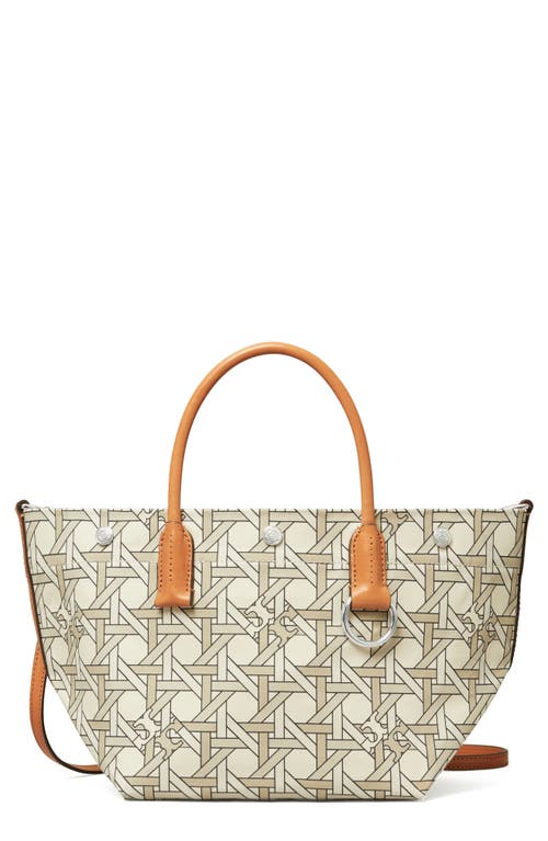 Tory Burch Small Canvas Basketweave Tote in New Ivory Basketweave at Nordstrom