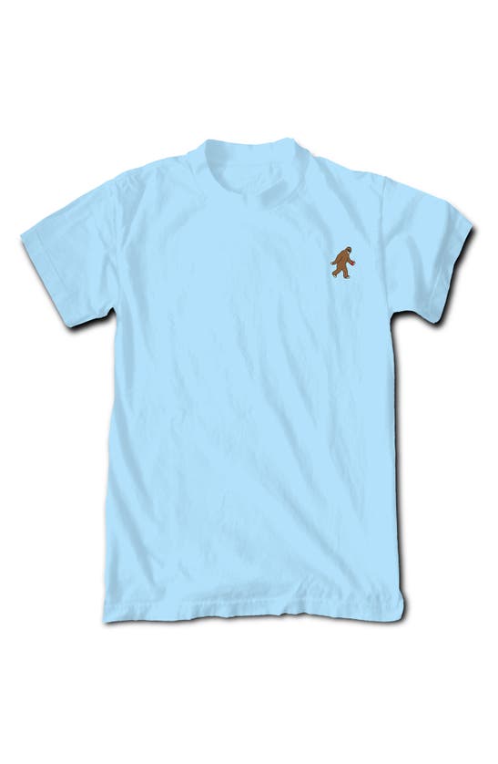 Shop Riot Society Embroidered Bigfoot Cotton T-shirt In Light Blue