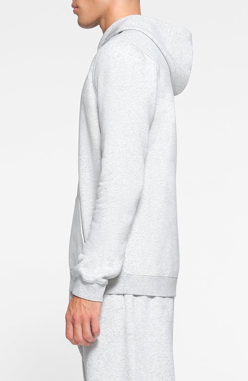 Shop Skims Cotton Blend Pullover Hoodie In Light Heather Grey