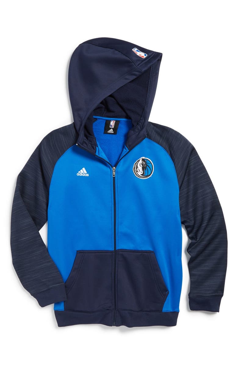 Adidas Dallas Mavericks Pregame Full Zip Hoodie Big Boys