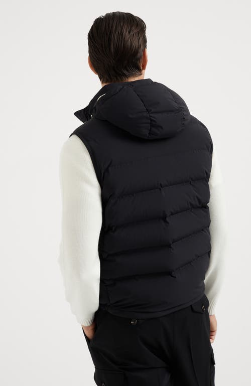 Shop Brunello Cucinelli Taffeta Down Vest In Black