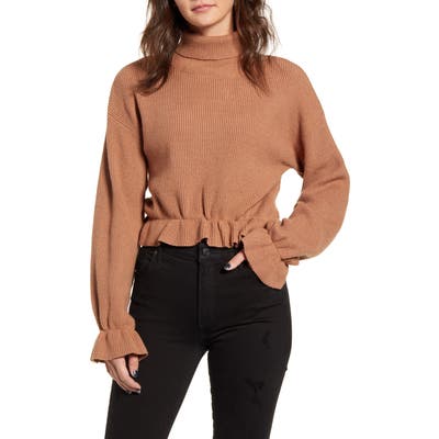 Minkpink All My Friends Frill Hem Ribbed Sweater