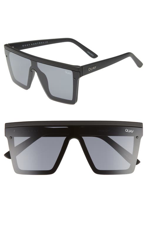 Shop Quay Australia Hindsight 67mm Shield Sunglasses In Black/smoke