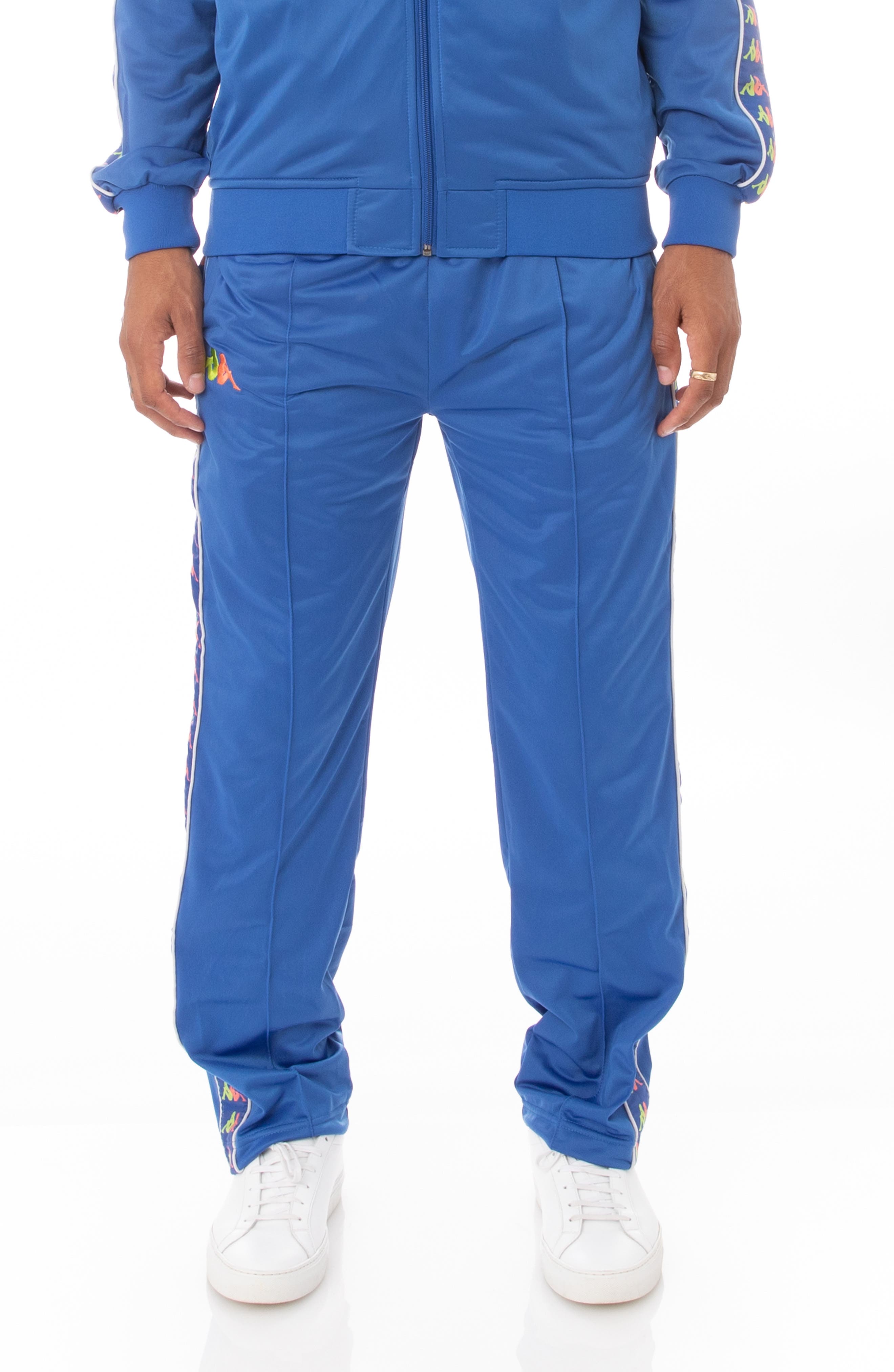 Kappa 222 Banda Amphitheater Track Pants in Bl Lpis-Grn Lim-Orng-Gry Ash at Nordstrom, Size Small