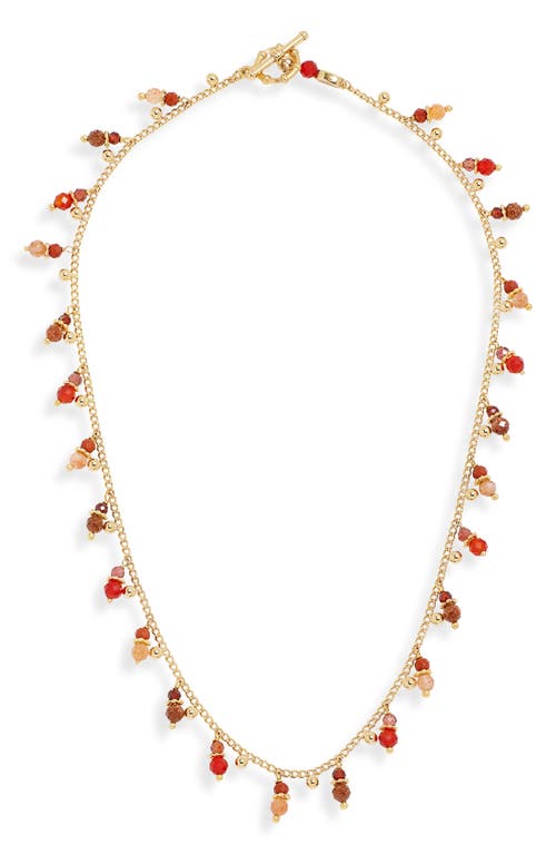Gas Bijoux Shaky Charm Necklace In Gold Red