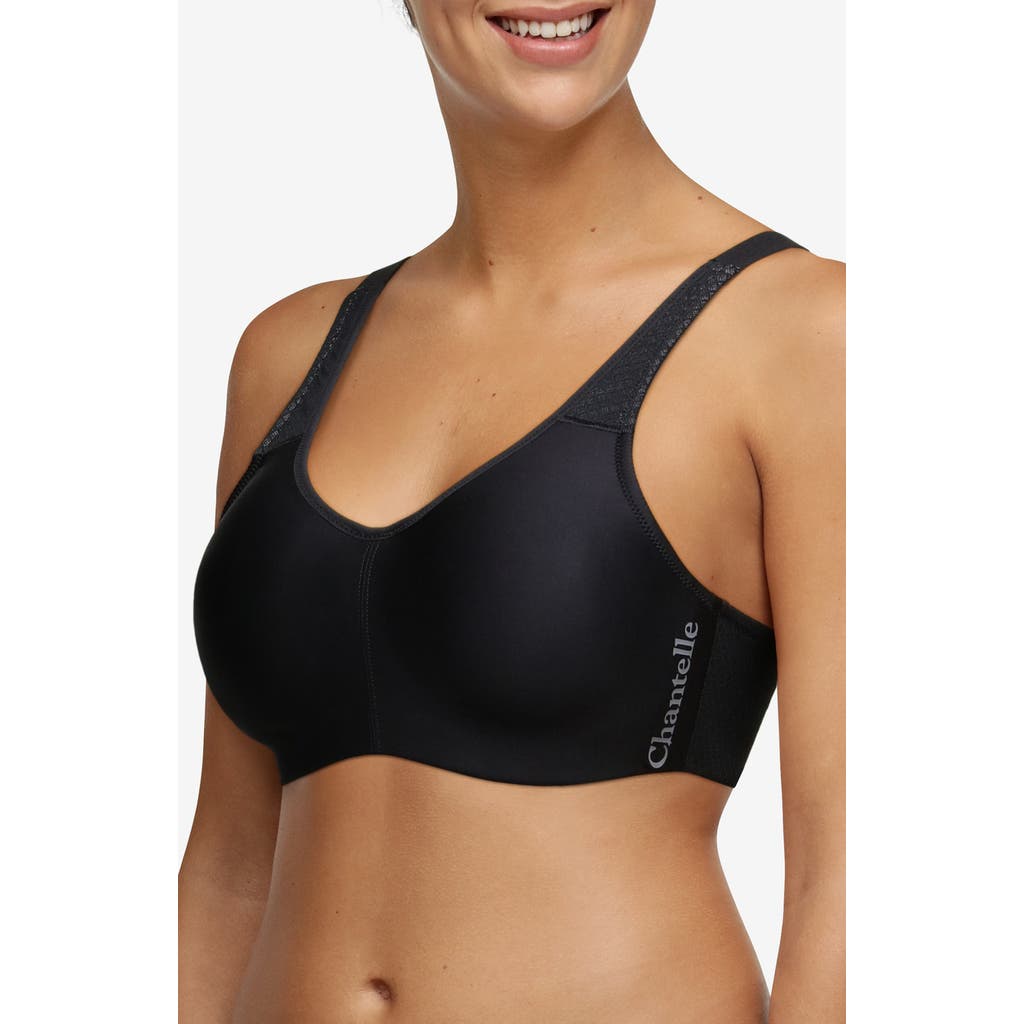 Chantelle Lingerie Everyday High Support Underwire Sports Bra In Black/grey-11