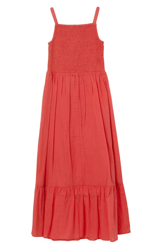 Shop Speechless Kids' Smocked Maxi Sundress In Coral