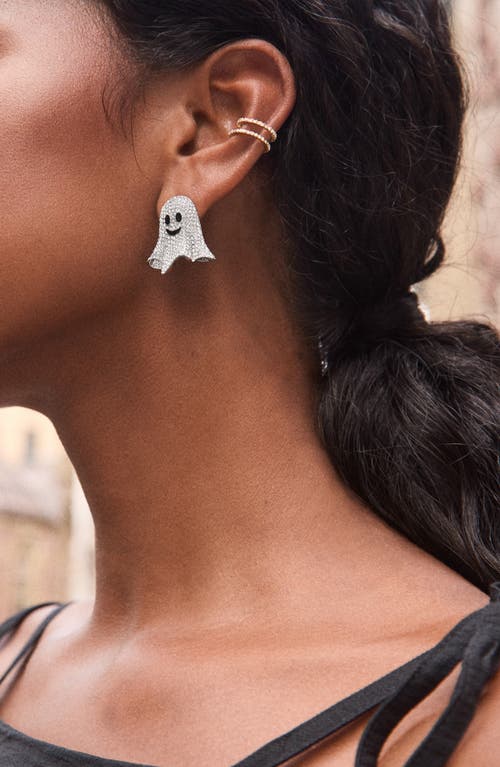 Shop Baublebar Pavé Ghost Stud Earrings In Silver/clear