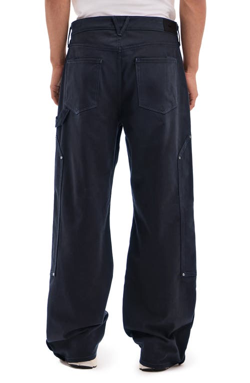 Shop Vayder Wide Leg Stretch Cotton Utility Pants In Navy