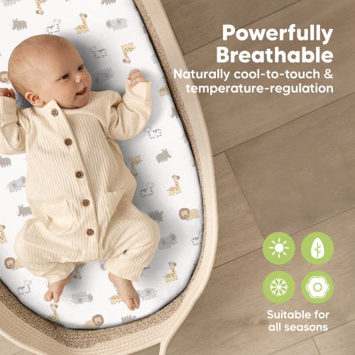 Keababies 2-pack Isla Fitted Bassinet Sheets In Keasafari