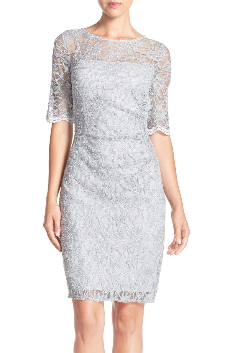 Xscape Ruched Lace Sheath Dress | Nordstrom