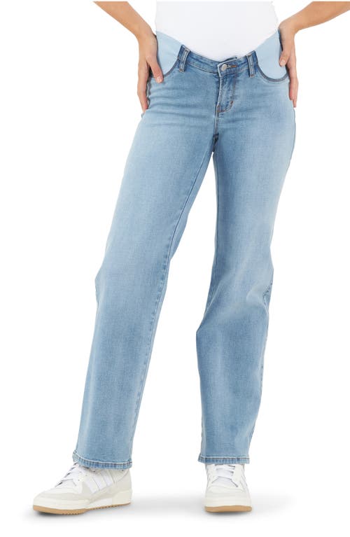 Shop Ripe Maternity Kyle Over The Bump Wide Leg Maternity Jeans In Light Blue