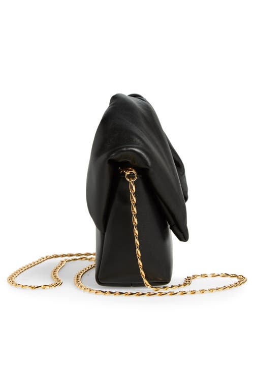 Jw Anderson Medium Twister Leather Top Handle Bag In Black