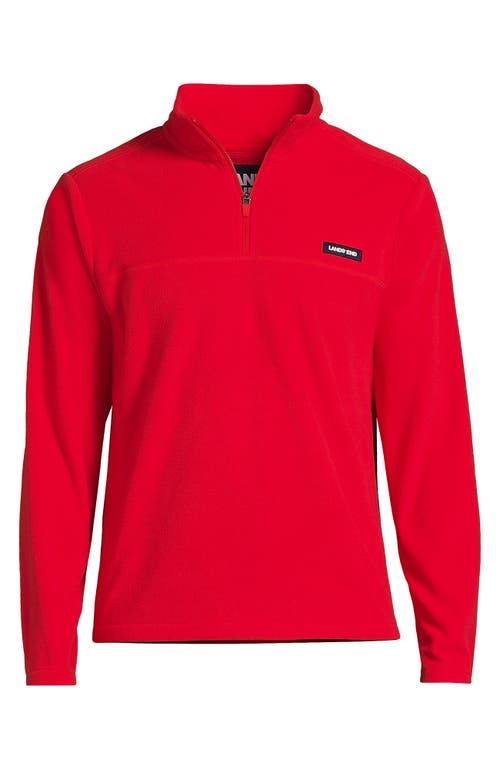 Shop Lands' End Anyweather Fleece Quarter Zip Pullover In Bright Cherry