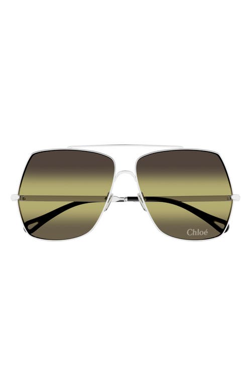 Shop Chloé 62mm Gradient Square Sunglasses In Silver