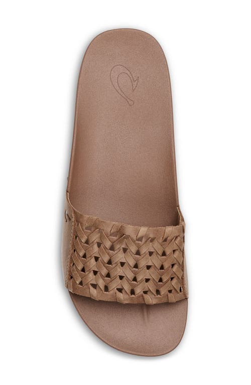 Shop Olukai Kamola Slide Sandal In Tan/tan