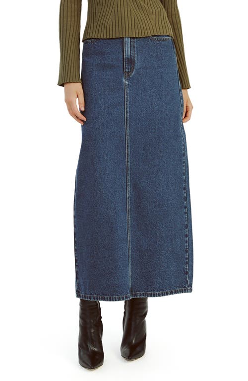 Bardot Evianna Denim Maxi Skirt In Washed Indigo