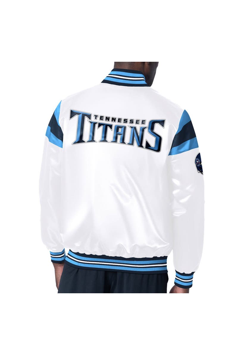 STARTER Men's Starter White Tennessee Titans Satin Full-Snap Varsity ...