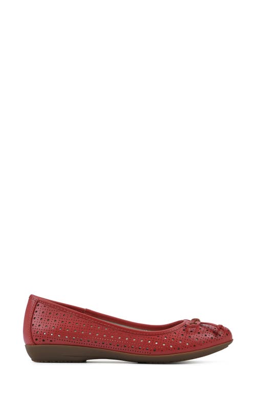 Cliffs By White Mountain Cheryl Ballet Flat In Red/burnished/smooth