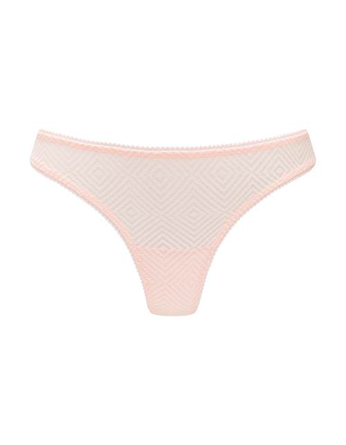 Nudea The Sheer Deco Barely There Thong In Blush Pink