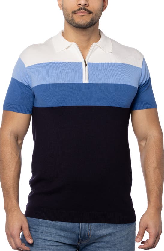 Shop Spring + Mercer Striped Polo Sweater In Navy