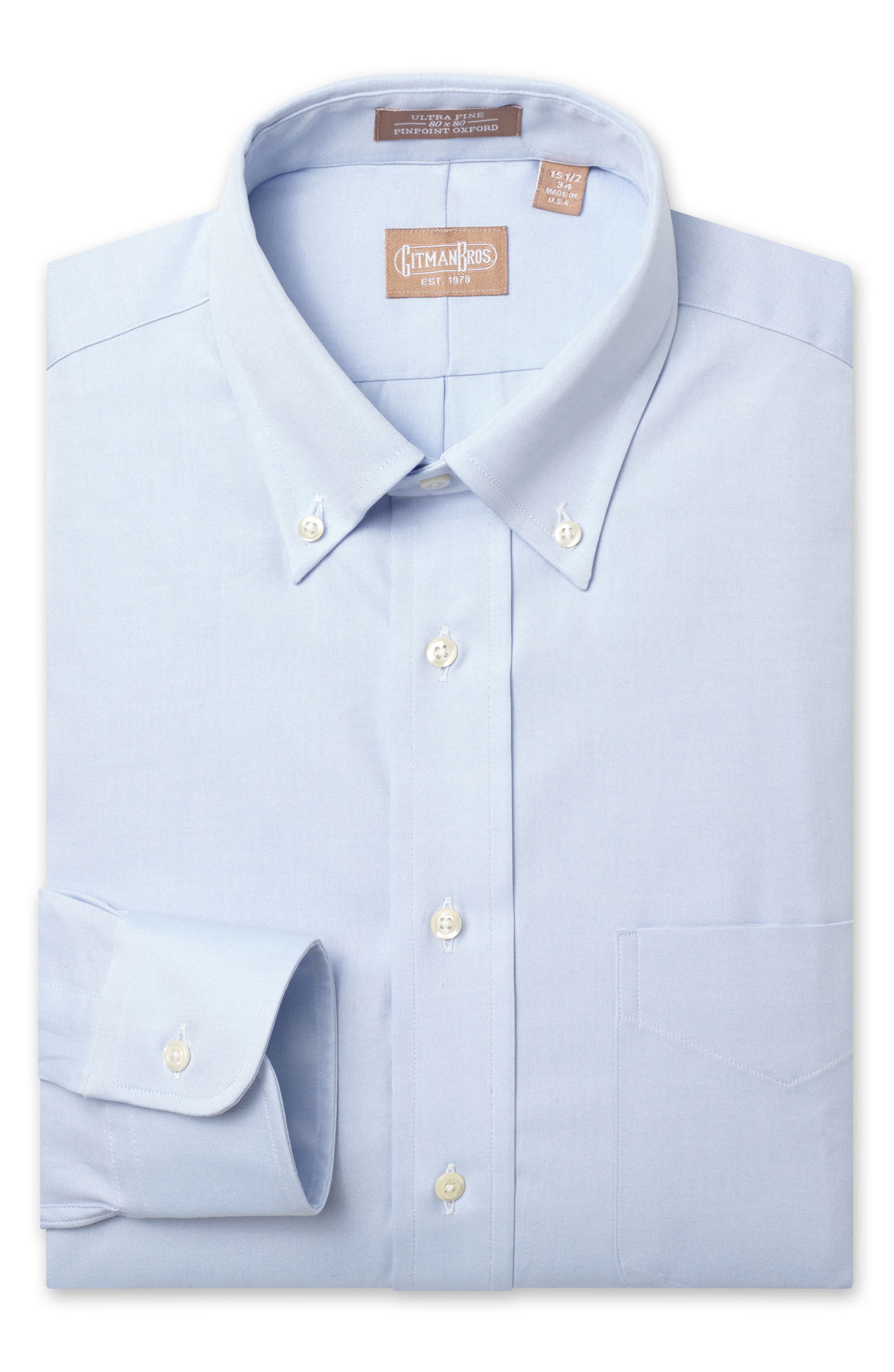 Gitman Regular Fit Pinpoint Cotton Oxford Button Down Dress Shirt