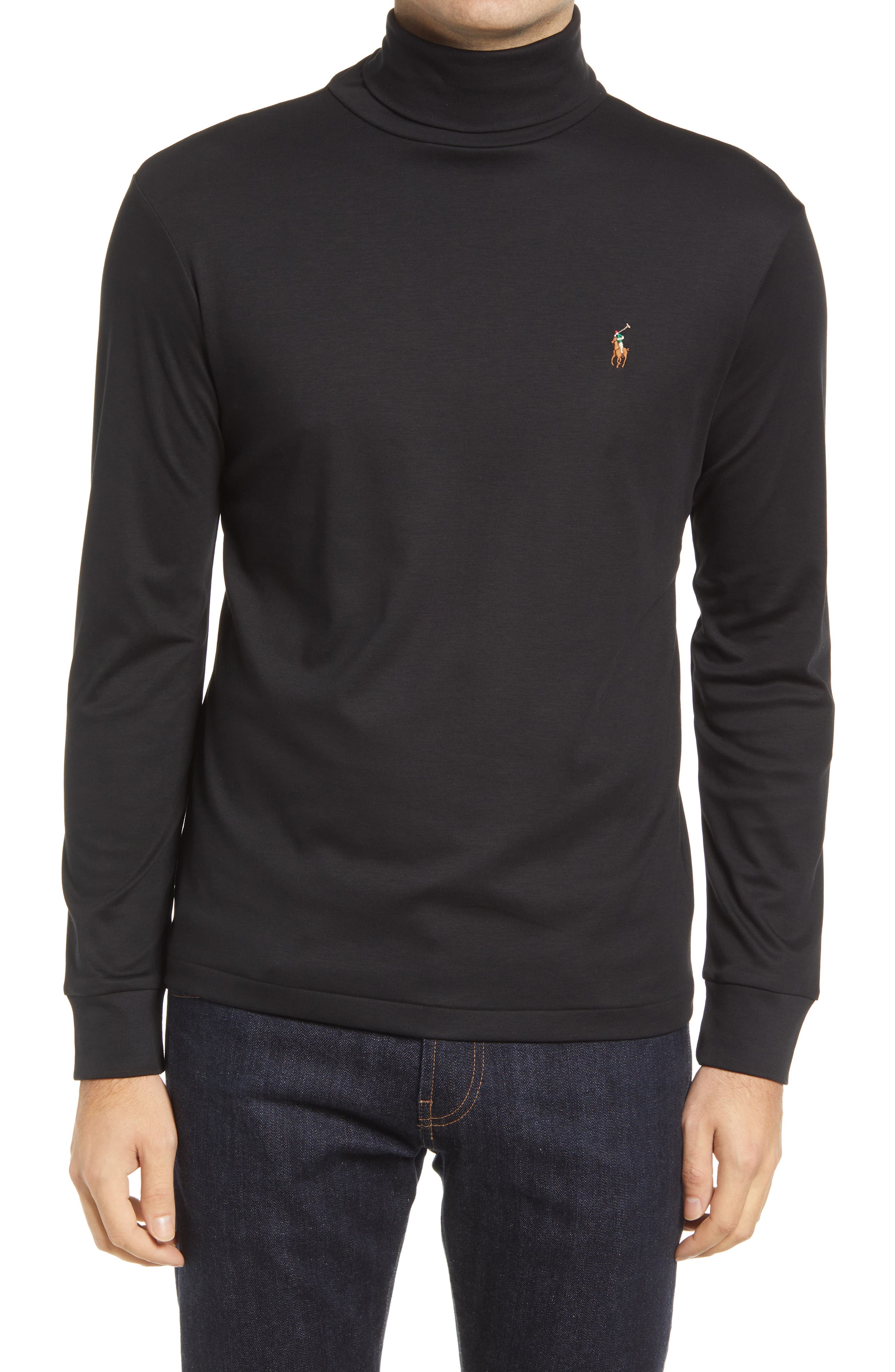 ralph lauren long sleeve polo black