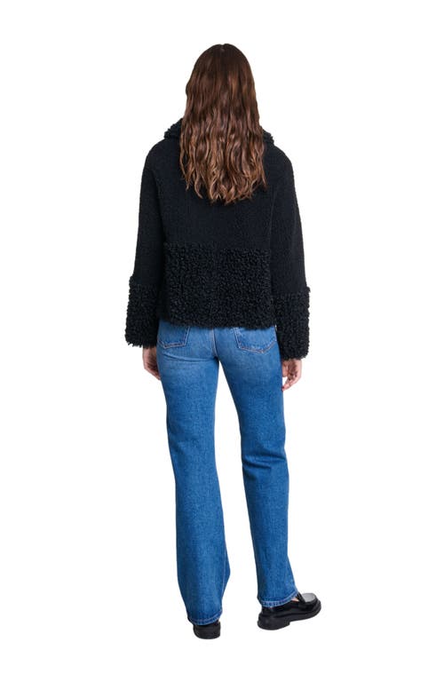Maje Gipette Faux Fur Jacket In Black