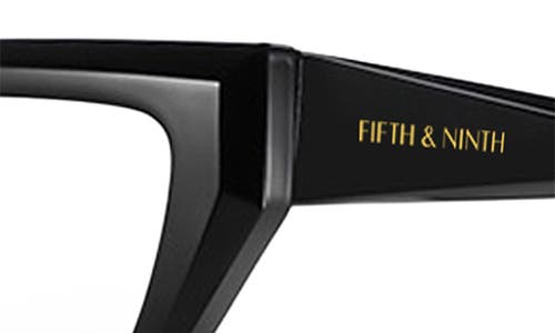 Fifth & Ninth Maya 53mm Geometric Blue Light Blocking Glasses In Black