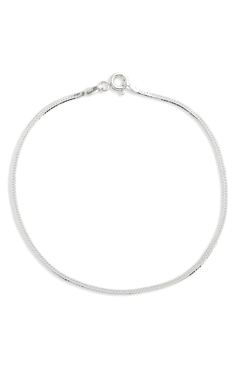 Bony Levy 14K White Gold Herringbone Chain Bracelet Nordstrom