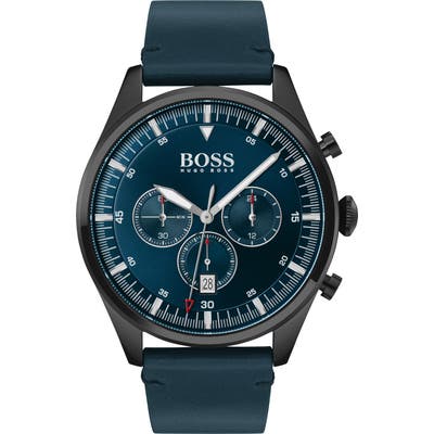 Boss Pioneer Chronograph Leather Strap Watch, 4m