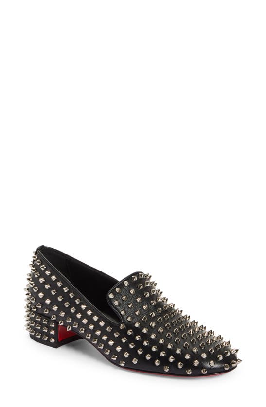 Shop Christian Louboutin Spikeasy Studded Loafer In Black