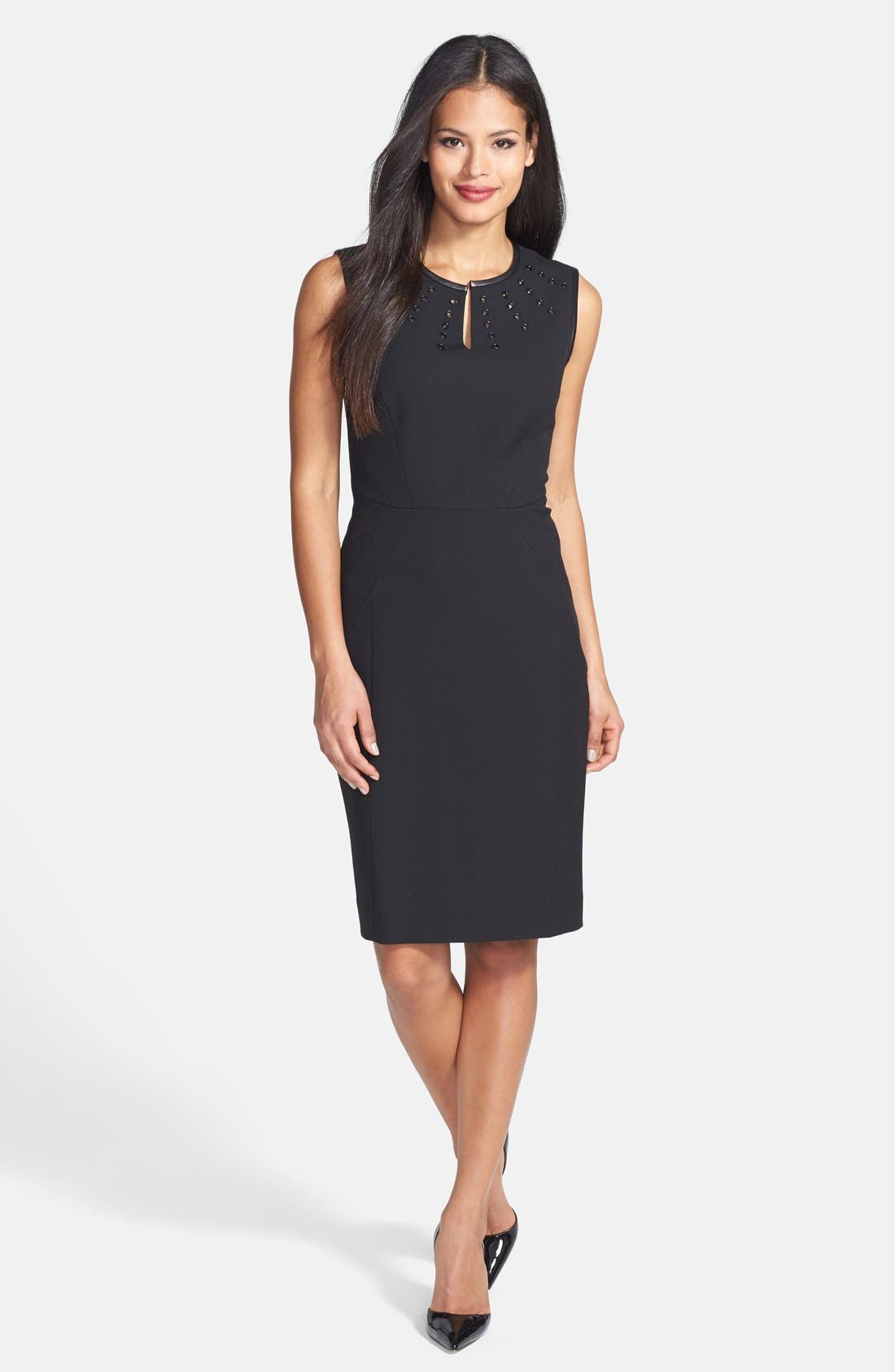 Classiques Entier® Grommet Detail Stretch Crepe Sheath Dress Nordstrom