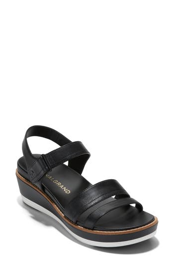 Shop Cole Haan Originalgrand Peyton Flatform Sandal In Black/black