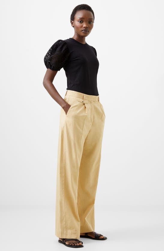 Shop French Connection Alania City Pleat Wide Leg Pants In Biscotti