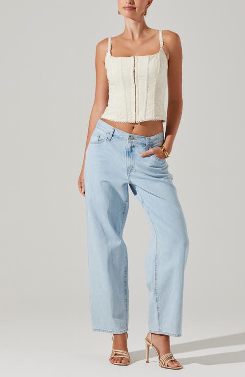 Astr The Label Corset Embroidered Floral Top In Vintage Cream