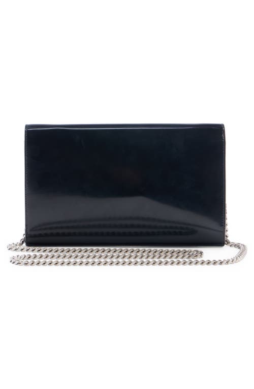 Shop Saint Laurent Cassandre Leather Wallet On A Chain In Nero/nero