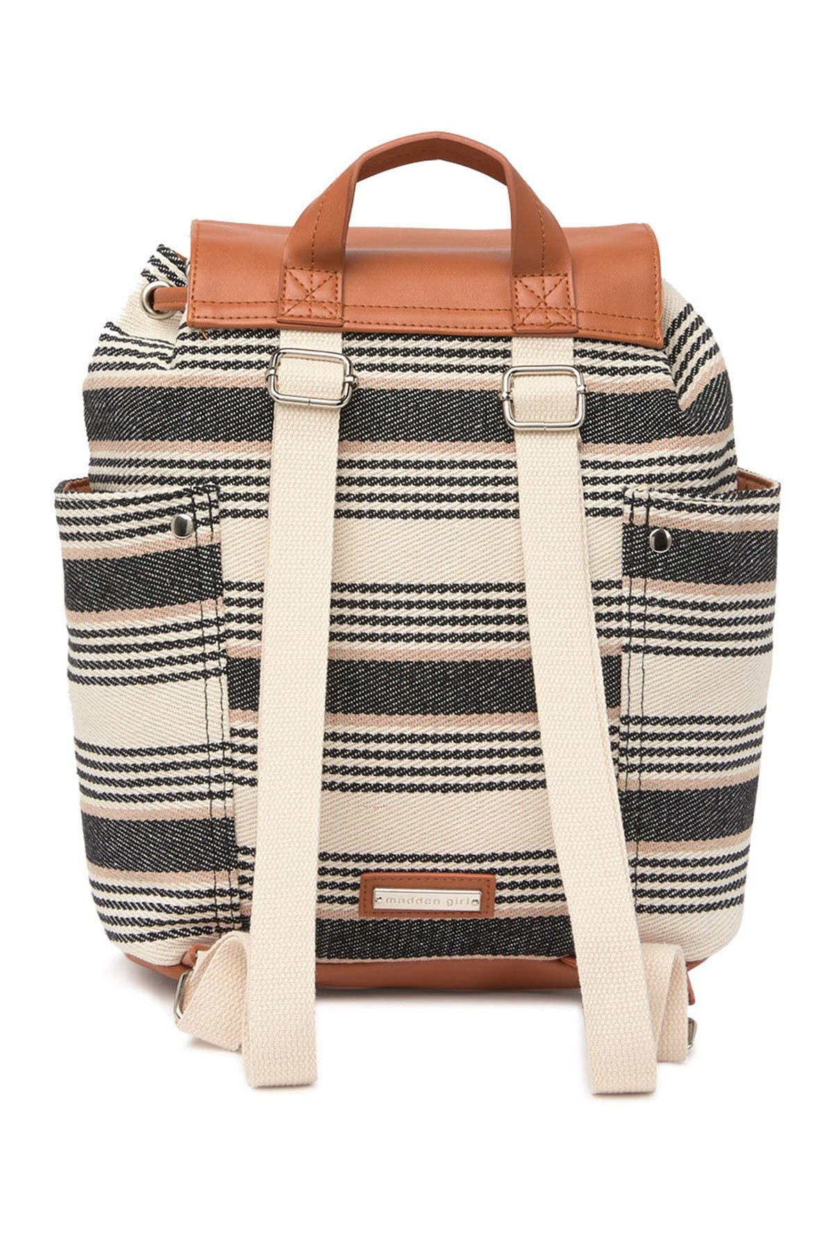 madden girl striped canvas backpack