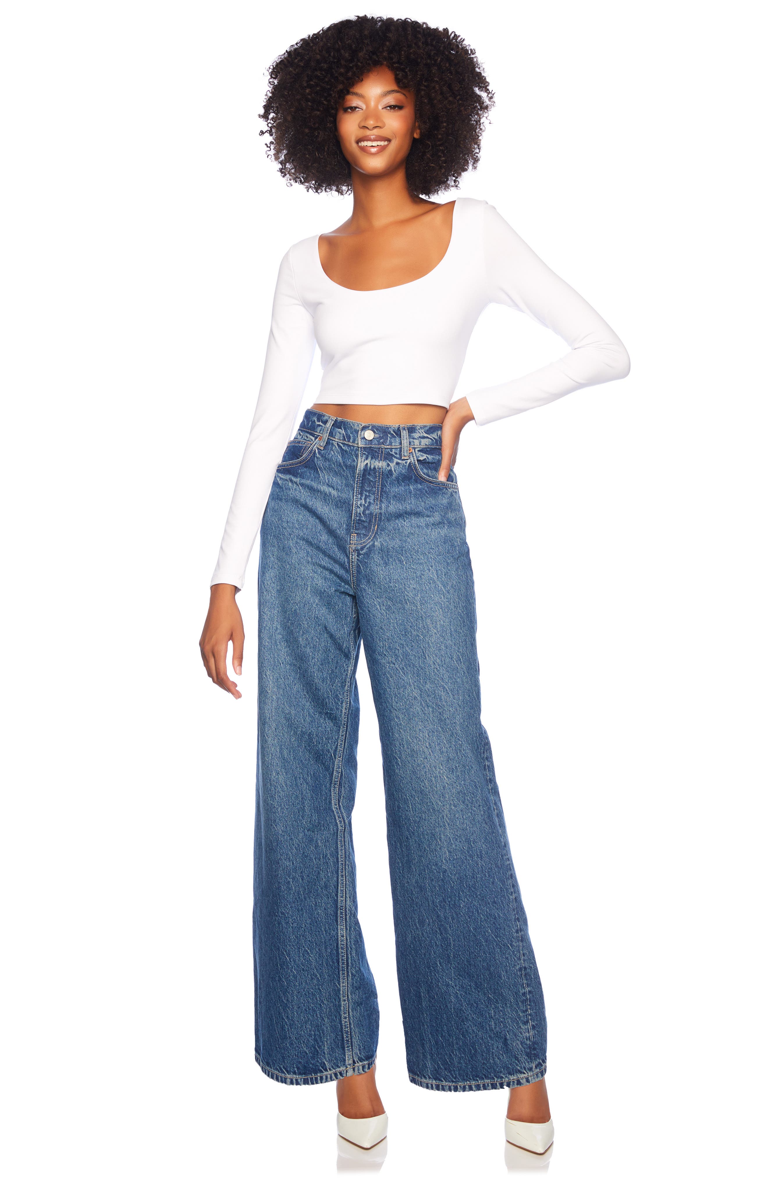 Susana Monaco Low Scoop Crop Top in Sugar 