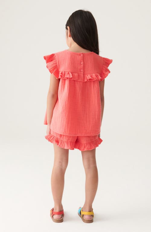 Shop Little Bird Kids' Ruffle Floral Embroidery Top & Shorts Set In Pink