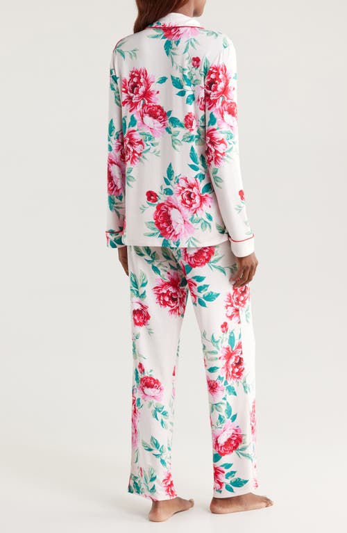 Shop Nordstrom Moonlight Eco Knit Pajamas In Pink Peony In Bloom